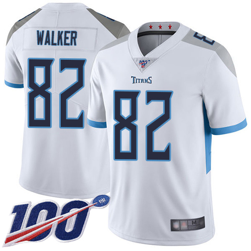 Tennessee Titans Limited White Men Delanie Walker Road Jersey NFL Football #82 100th Season Vapor Untouchable->women nfl jersey->Women Jersey